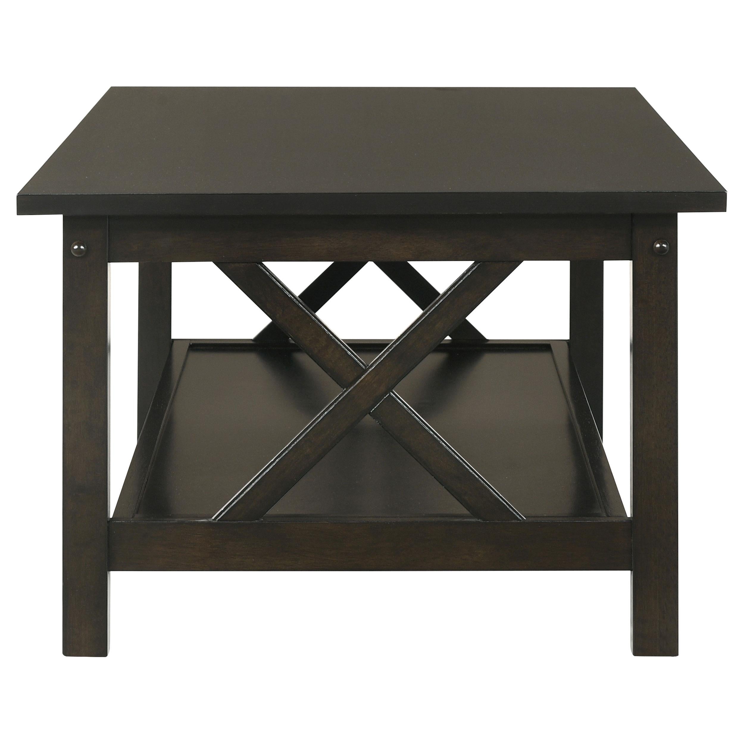 Rachelle 3-piece Rectangular Coffee Table Set Deep Merlot
