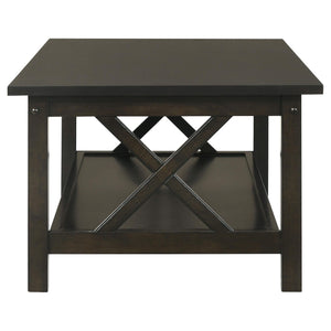 Juego de mesa de centro rectangular de 3 piezas Rachelle en color merlot intenso