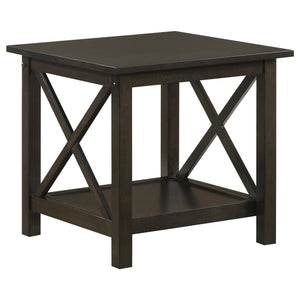 Juego de mesa de centro rectangular de 3 piezas Rachelle en color merlot intenso