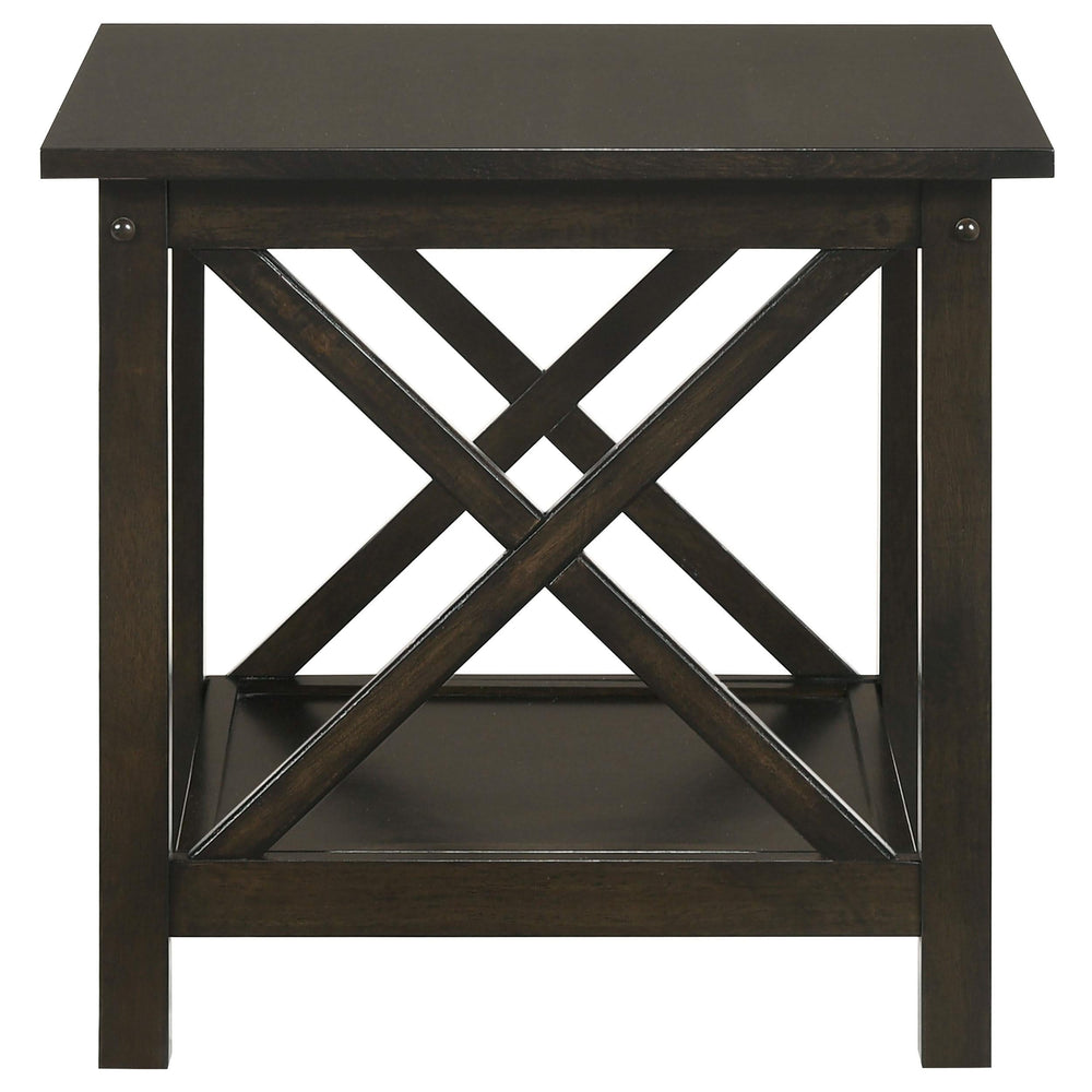 Juego de mesa de centro rectangular de 3 piezas Rachelle en color merlot intenso