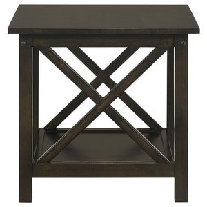 Juego de mesa de centro rectangular de 3 piezas Rachelle en color merlot intenso