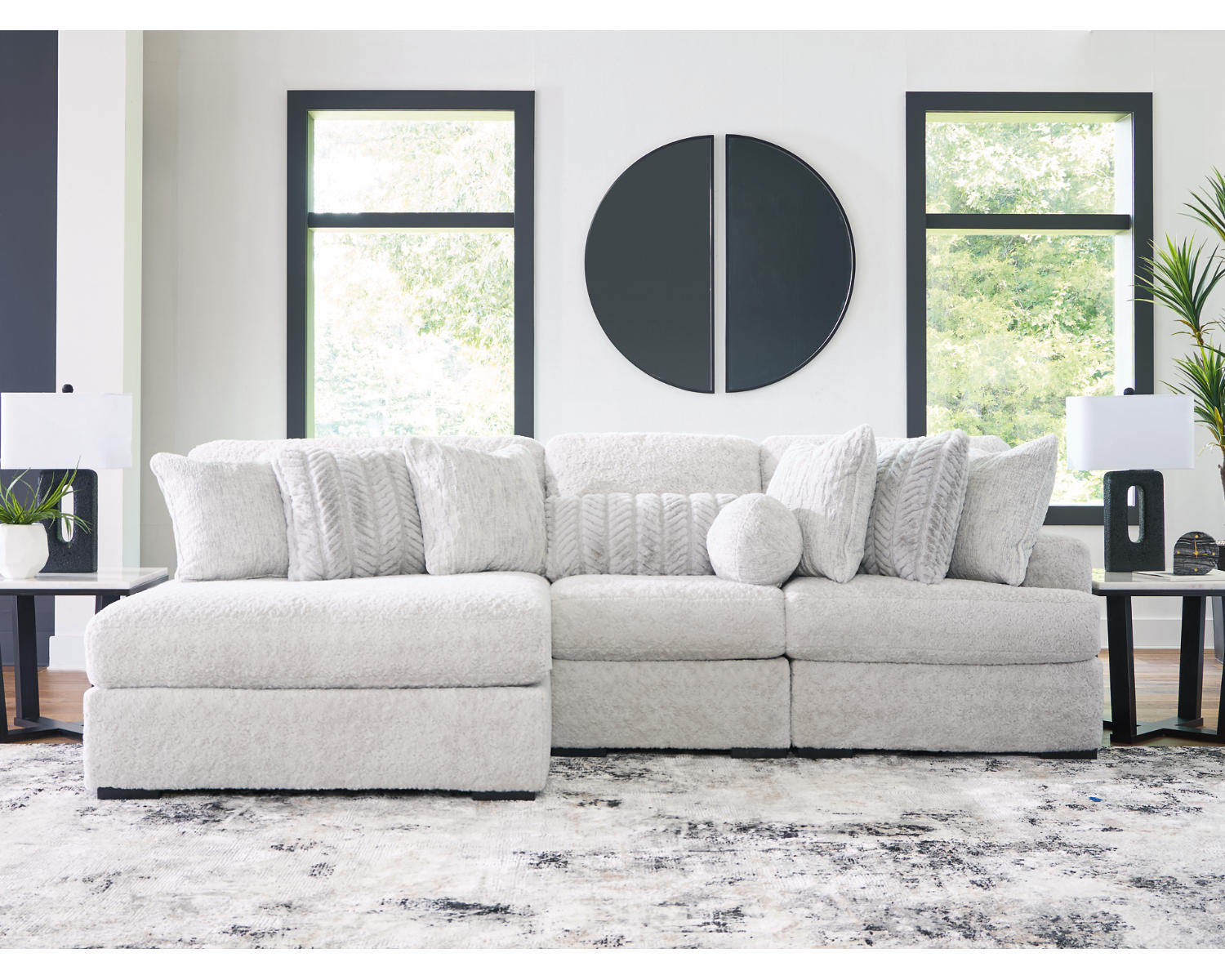 Cuddle Plush 3-Piece Sectional with Chaise