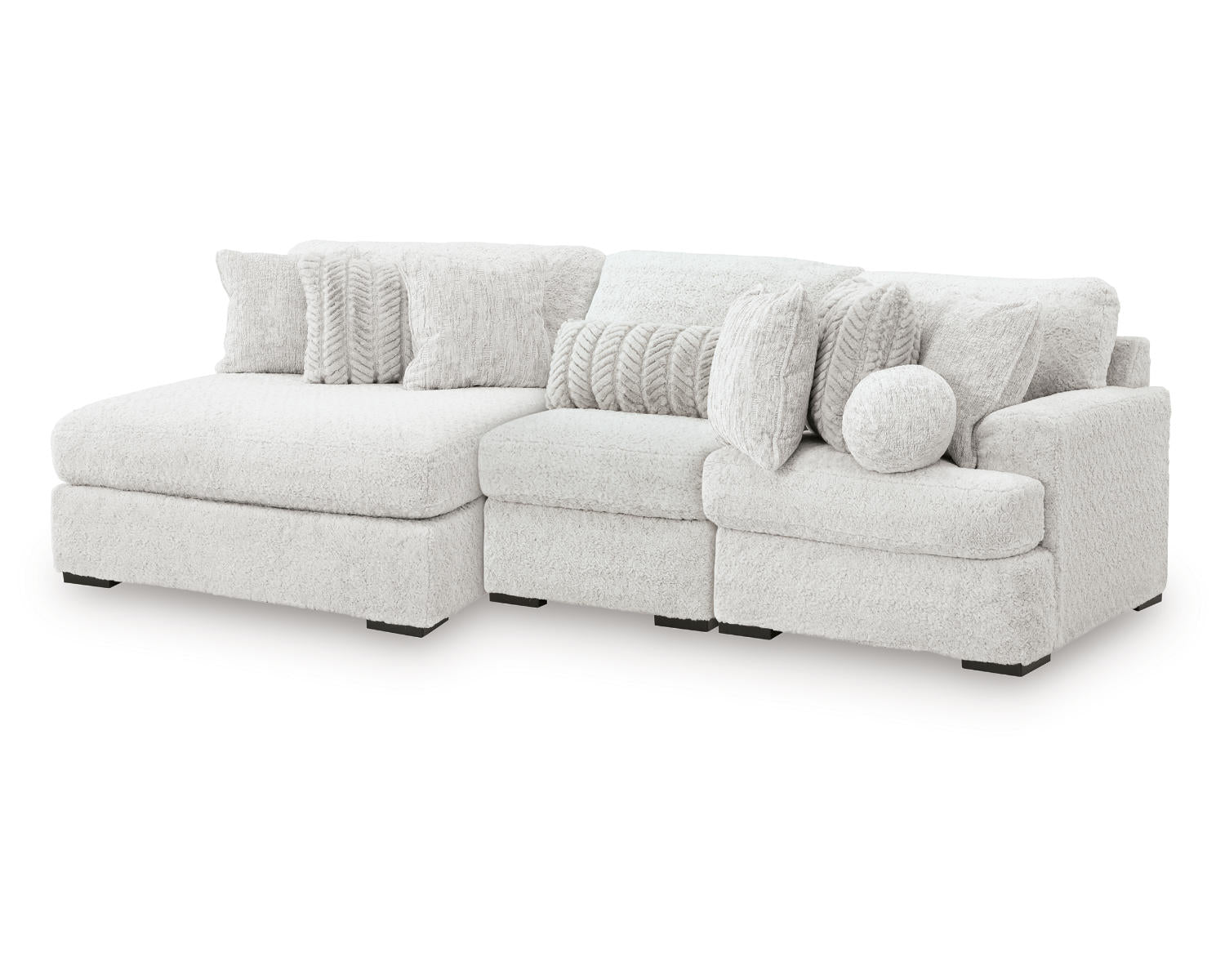 Cuddle Plush 3-Piece Sectional with Chaise