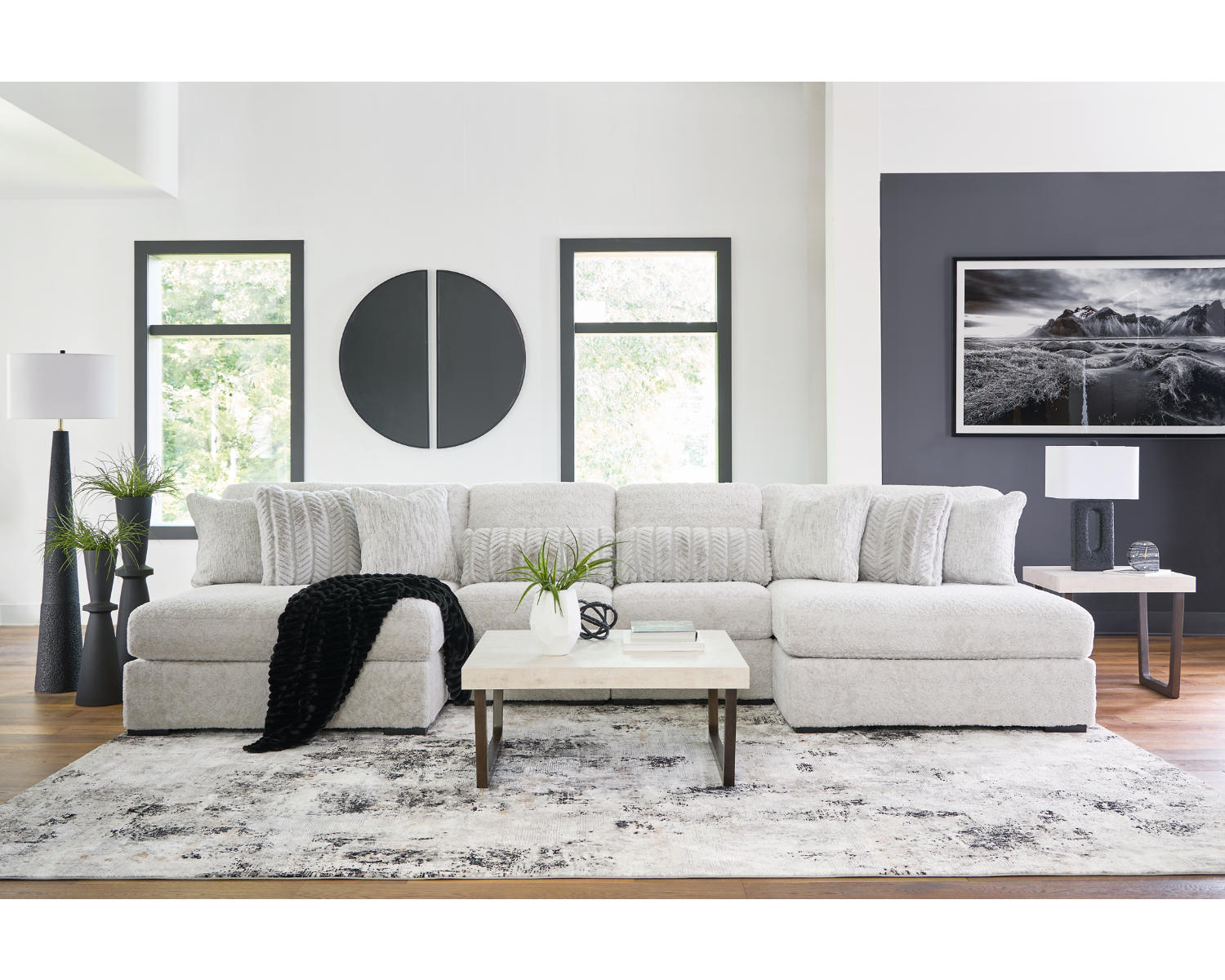 Cuddle Plush 4-Piece Sectional with Chaise