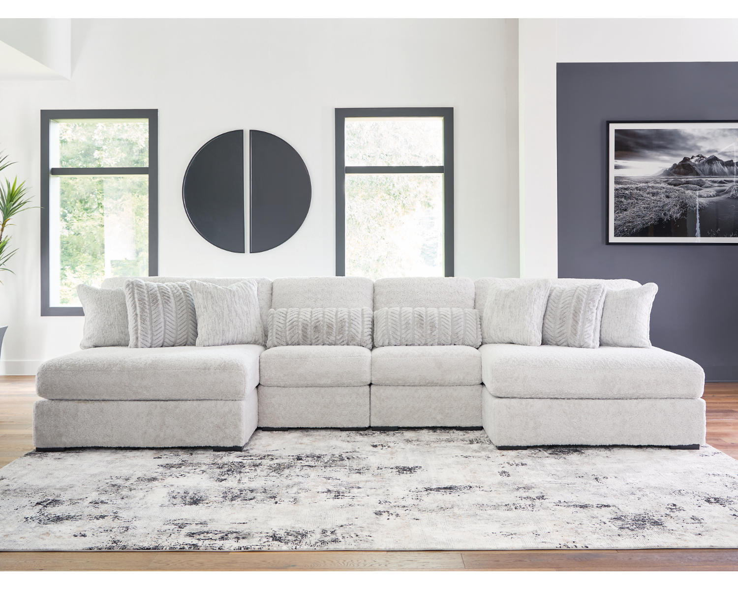 Cuddle Plush 4-Piece Sectional with Chaise