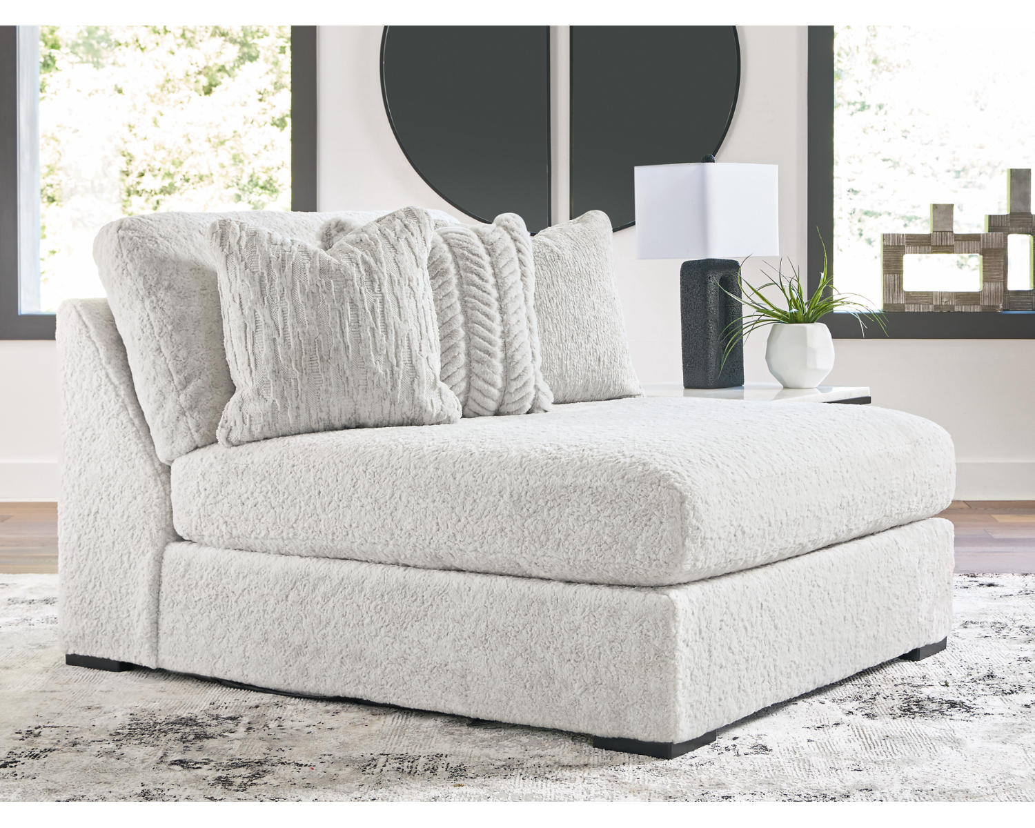 Cuddle Plush Oversized Armless Chaise