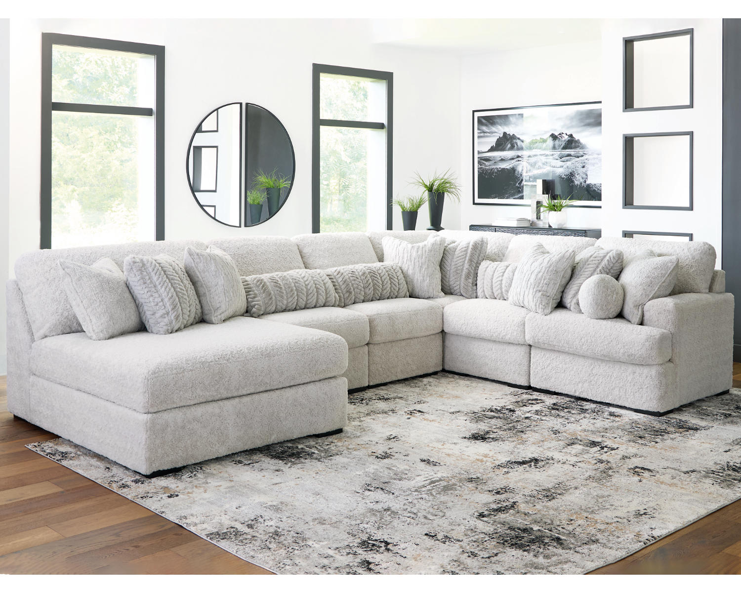 Cuddle Plush 6-Piece Sectional with Chaise