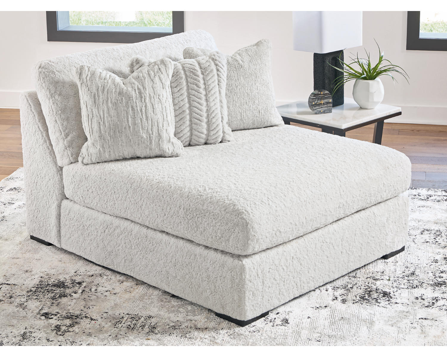 Cuddle Plush Oversized Armless Chaise