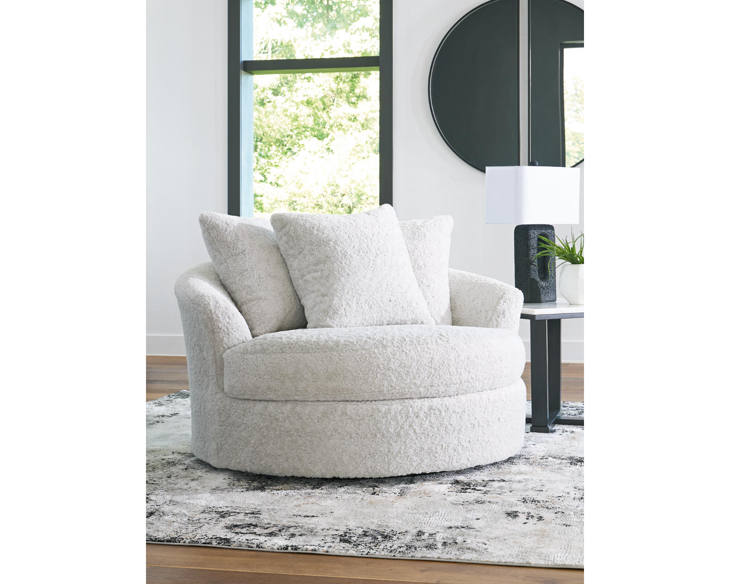 Cuddle Plush Oversized Swivel Accent Chair