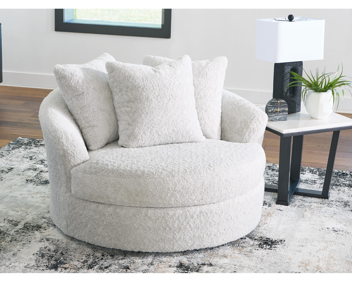 Cuddle Plush Oversized Swivel Accent Chair