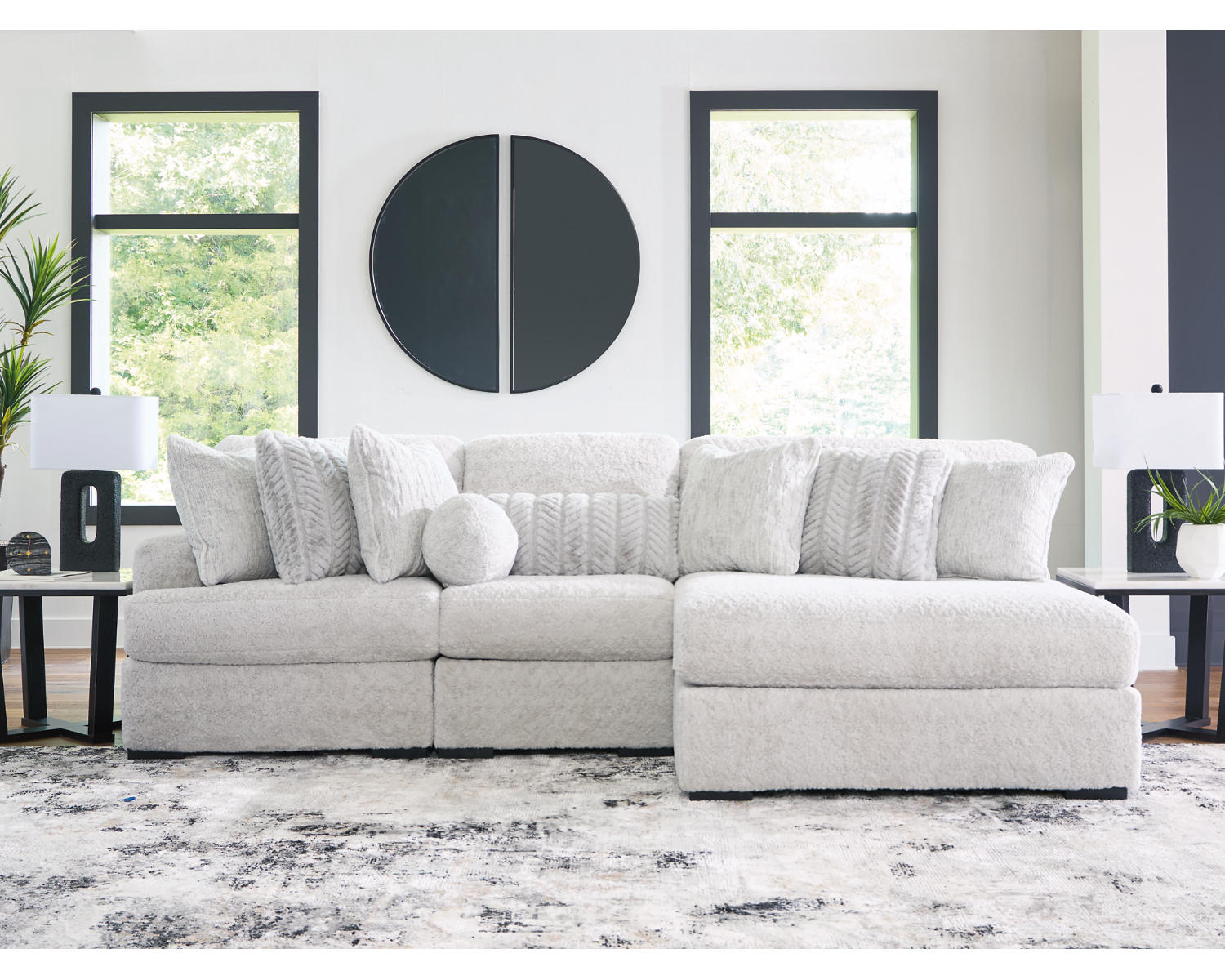 Cuddle Plush 3-Piece Sectional with Chaise