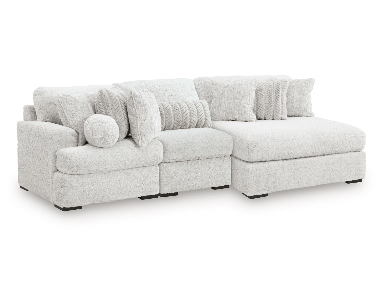 Cuddle Plush 3-Piece Sectional with Chaise