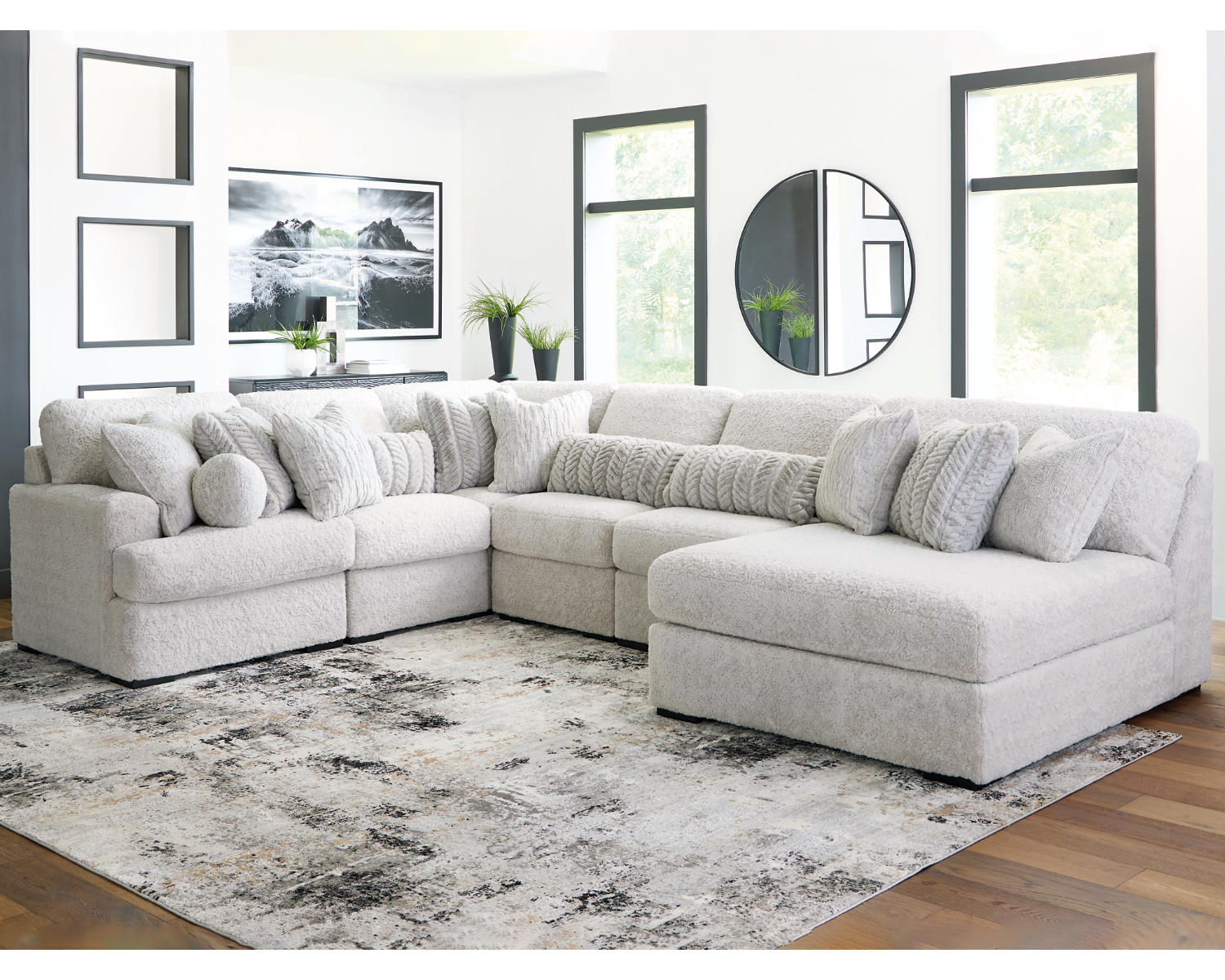 Cuddle Plush 6-Piece Sectional with Chaise