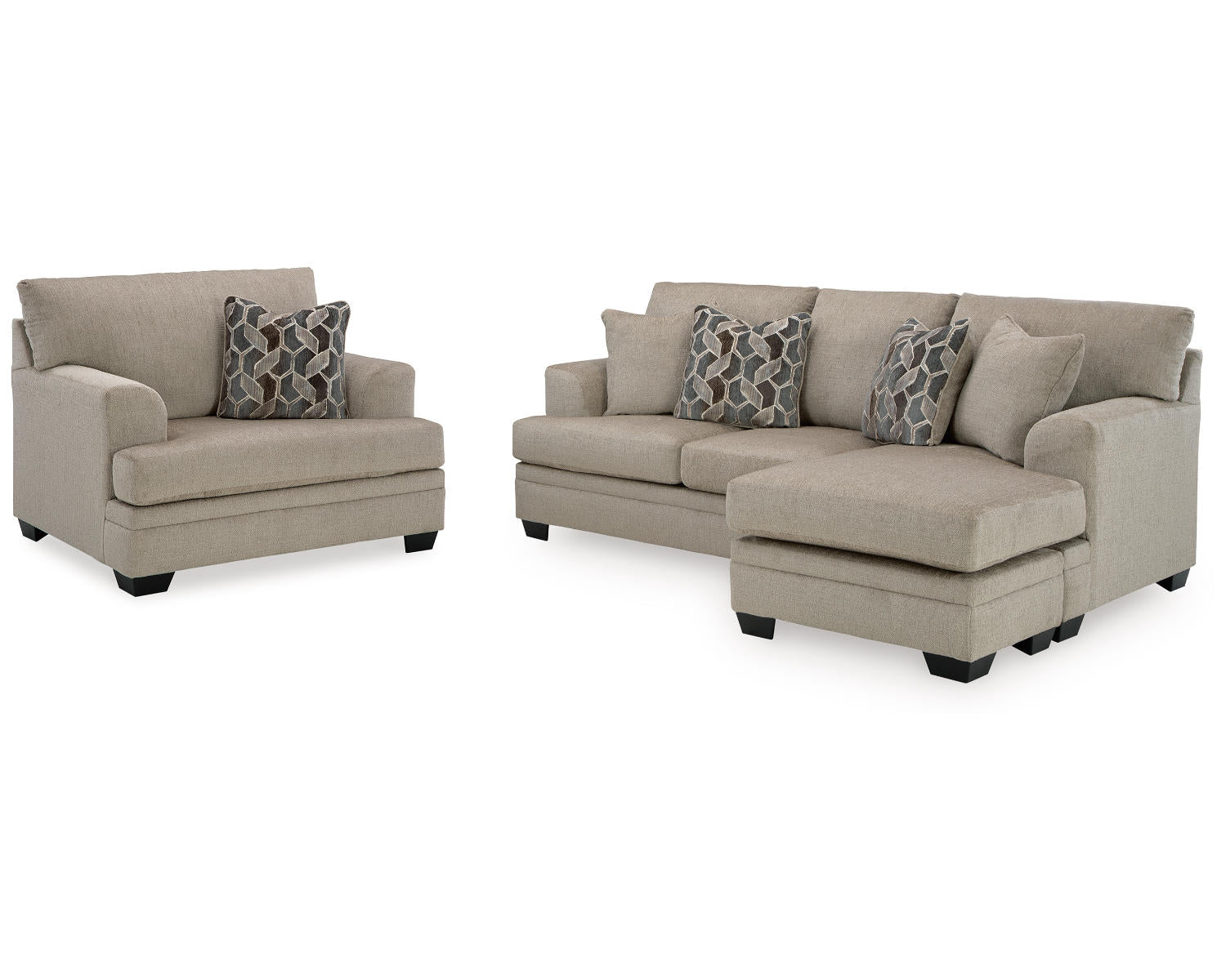 Stonemeade Sofa Chaise and Oversized Chair