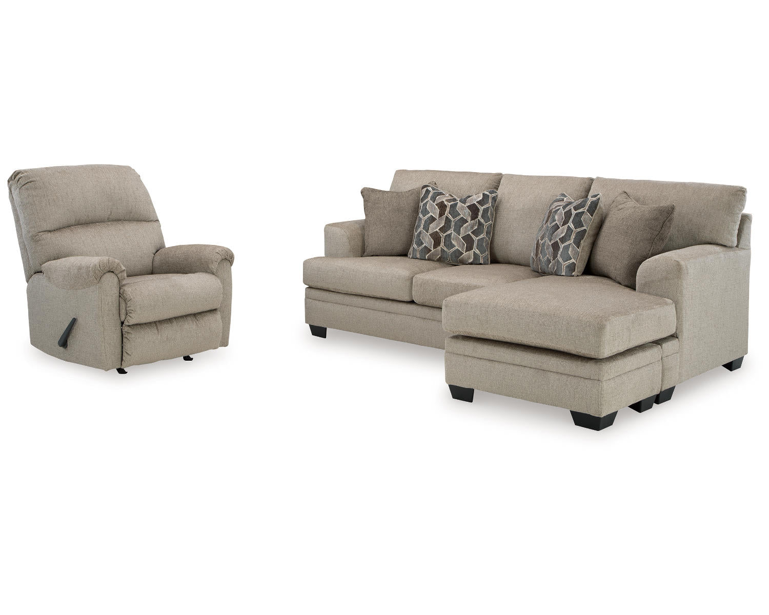 Stonemeade Sofa Chaise and Recliner