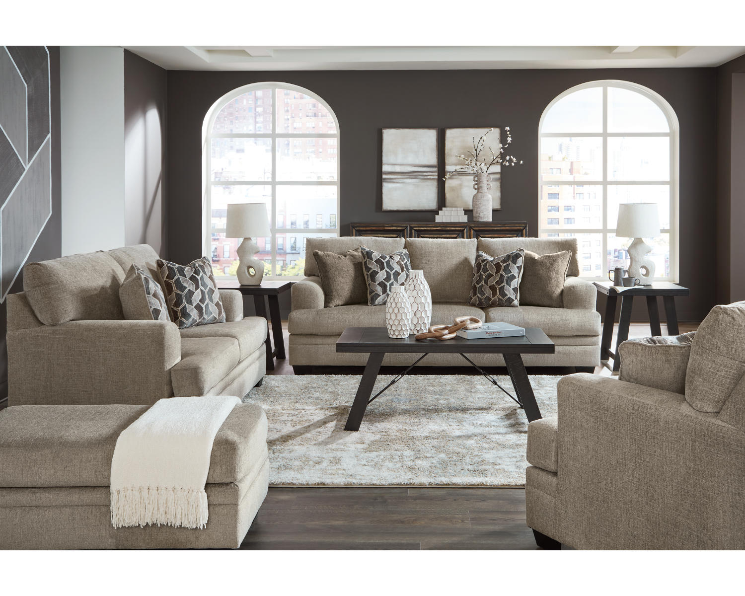 Stonemeade Sofa, Loveseat, Oversized Chair and Ottoman