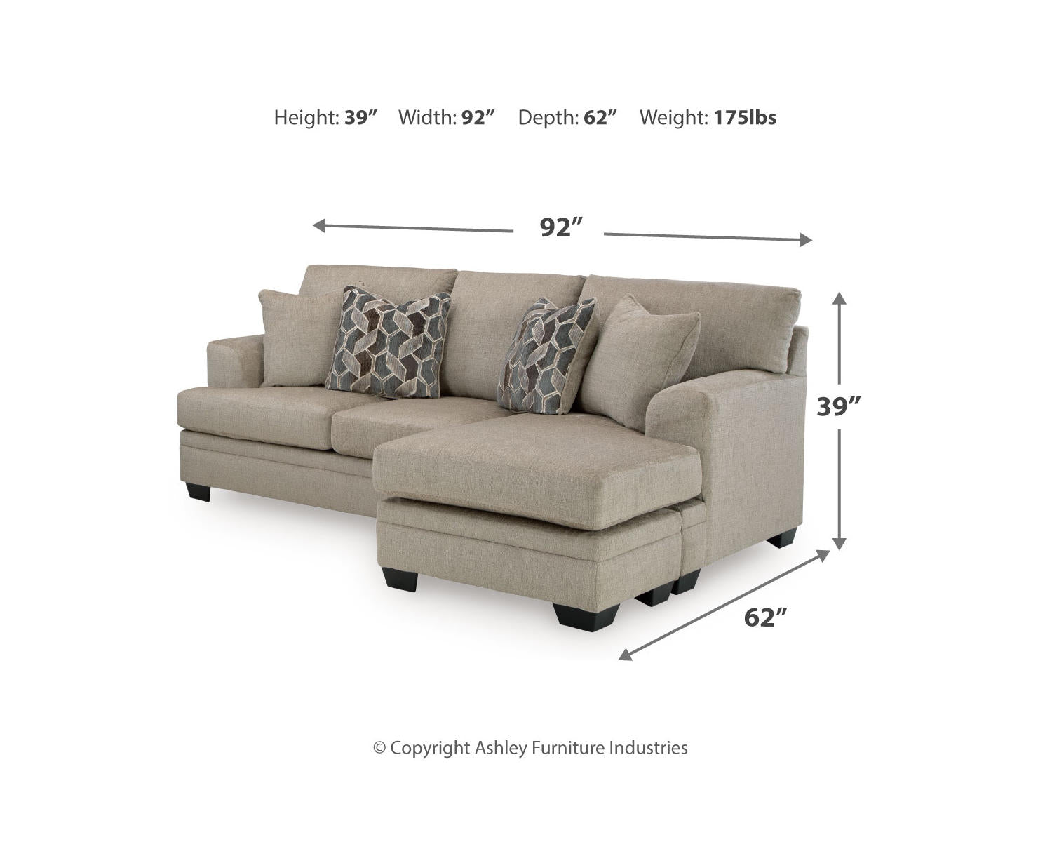 Stonemeade Sofa Chaise and Oversized Chair