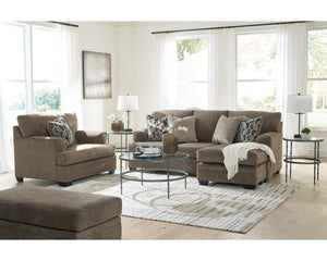 Sofá chaise longue Stonemeade, sillón extragrande y otomana