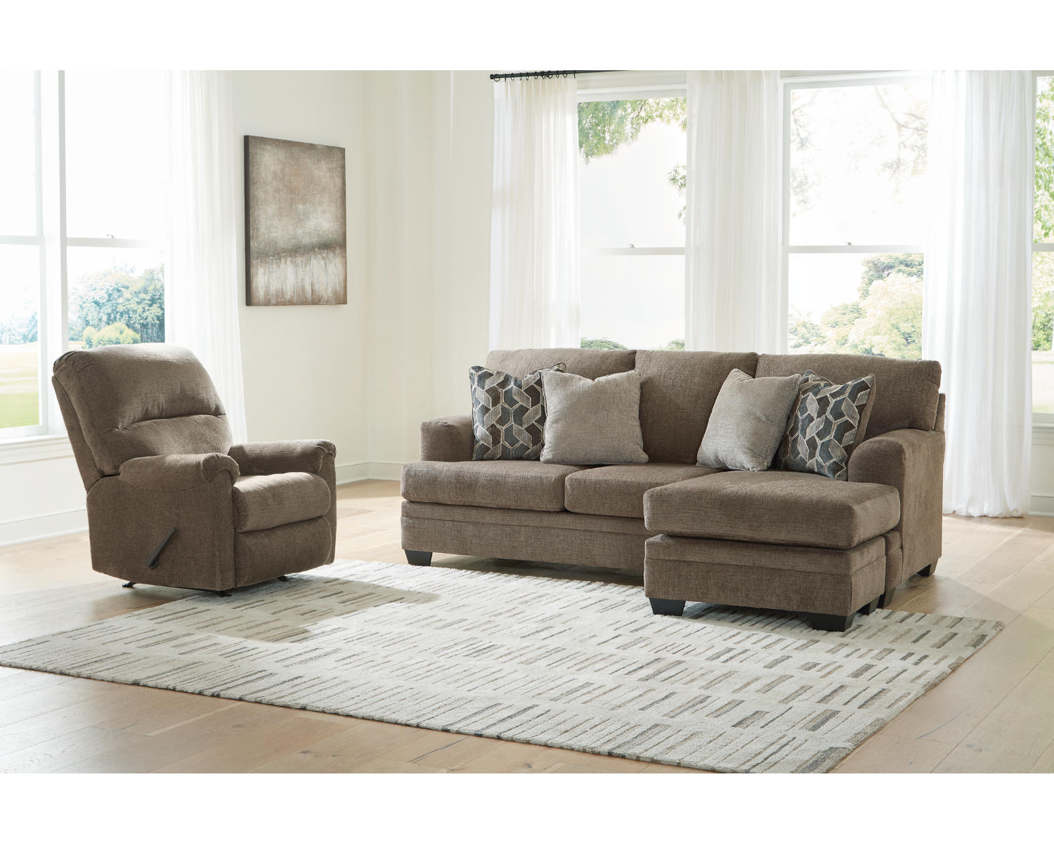 Stonemeade Sofa Chaise and Recliner