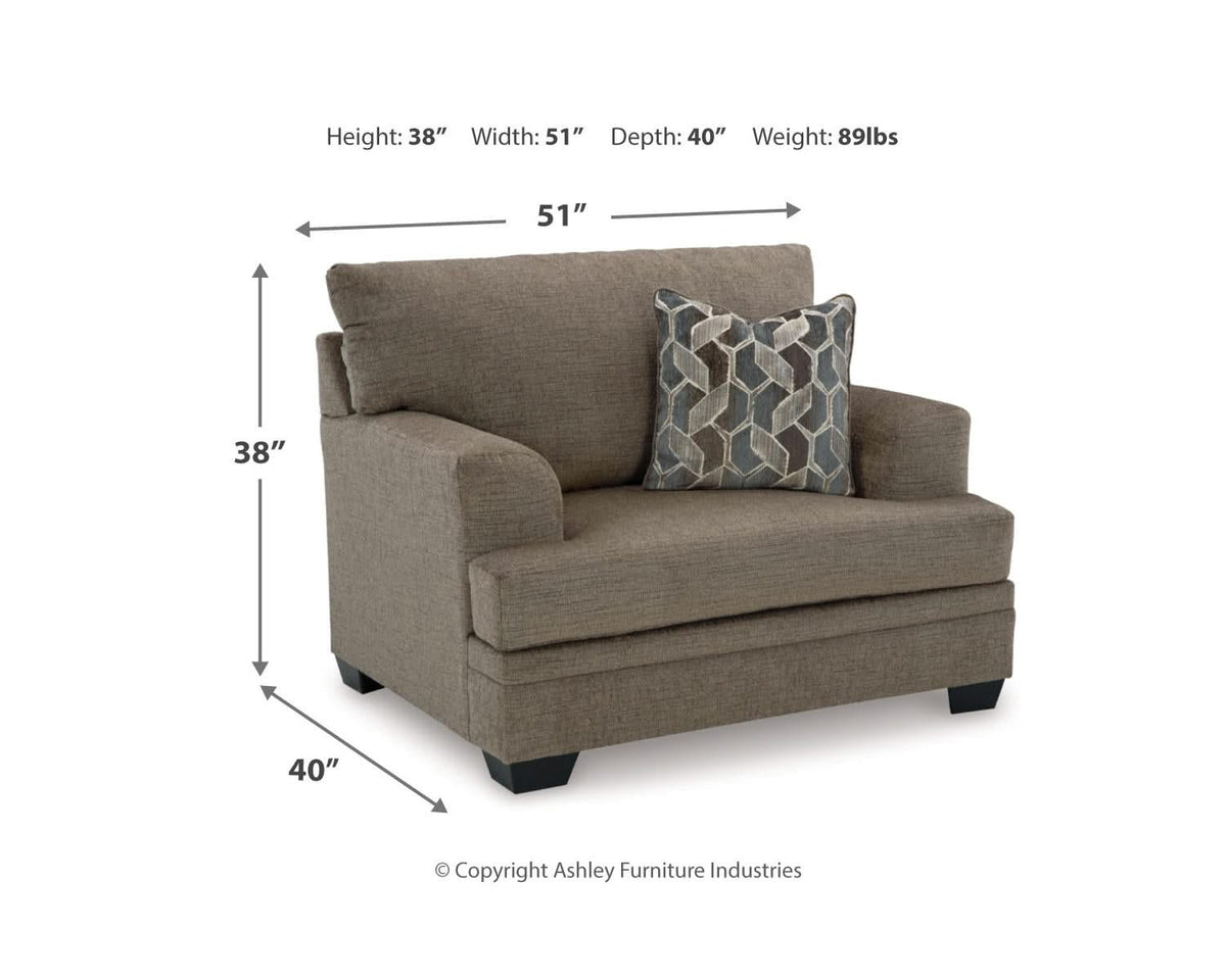 Sofá chaise longue Stonemeade, sillón extragrande y otomana