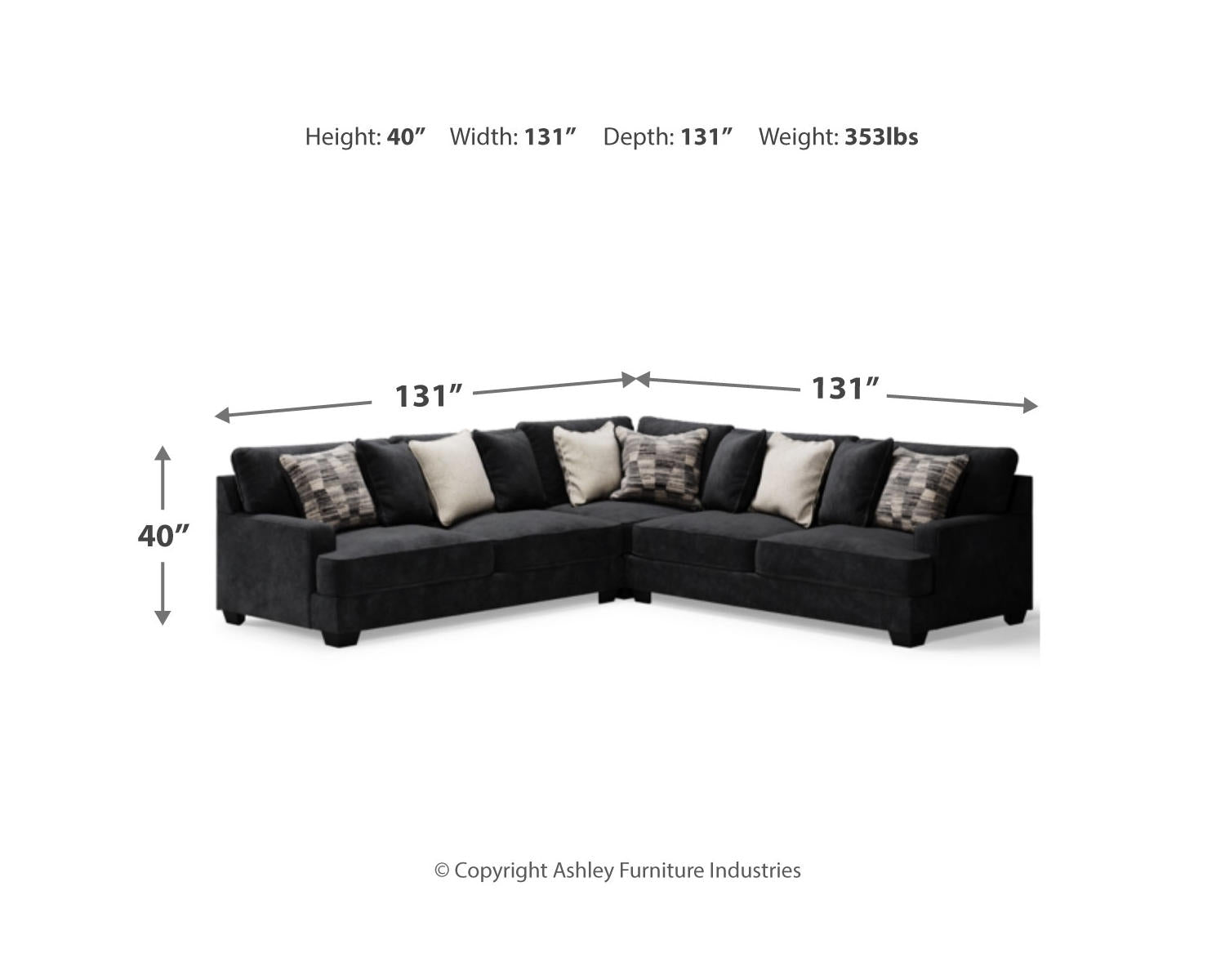 Lavernett 3-Piece Sectional and Oversized Ottoman