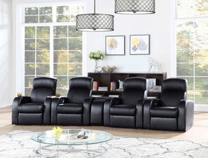 Sillón reclinable Cyrus tapizado con brazo articulado, color negro
