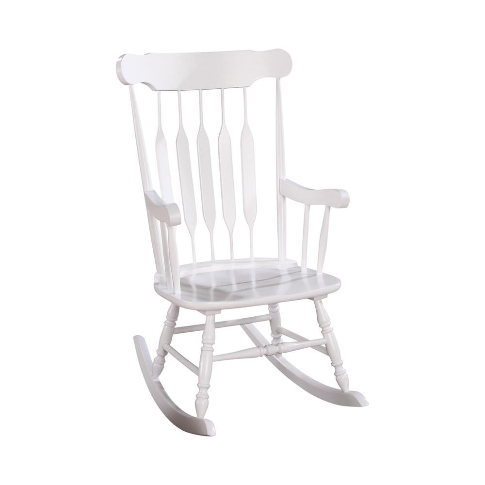 Gina Spindle Back Solid Wood Rocking Chair White