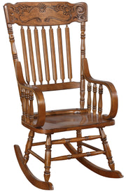 Sara Solid Wood Spindle Back Rocking Chair Warm Brown