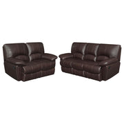 Clifford Upholstered Pillow Top Arm Living Room Set Chocolate Brown
