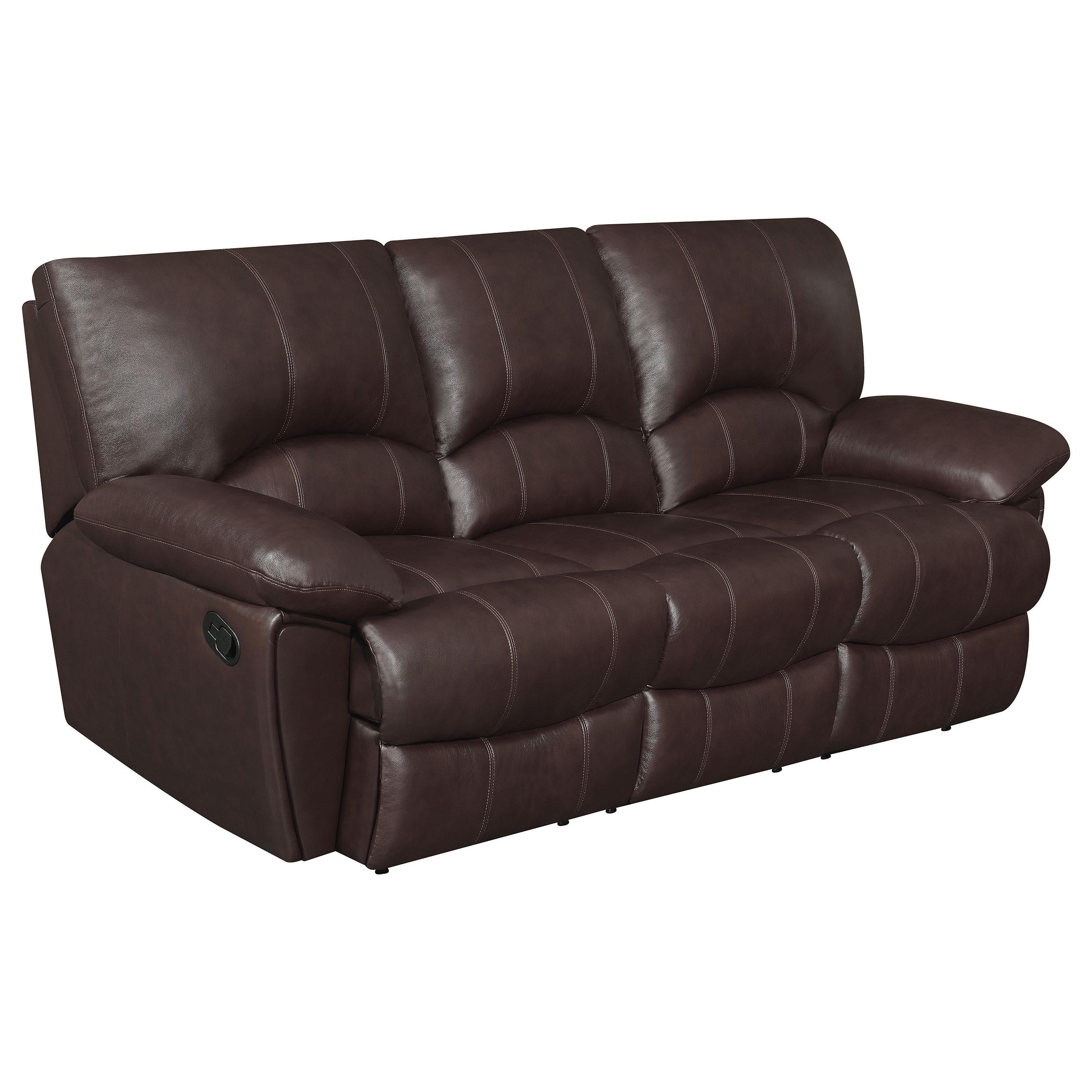Clifford Upholstered Pillow Top Arm Living Room Set Chocolate Brown