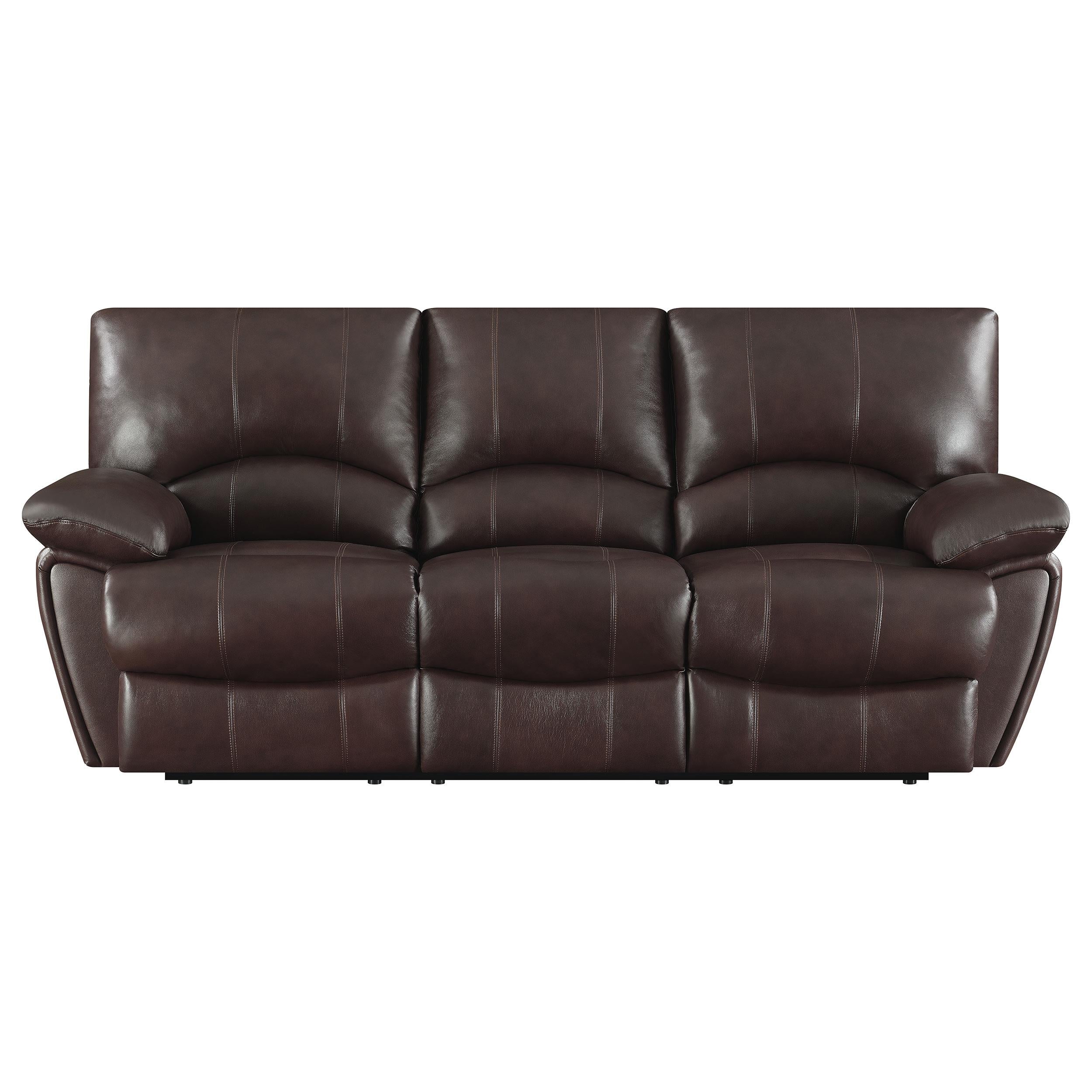 Clifford Upholstered Pillow Top Arm Living Room Set Chocolate Brown