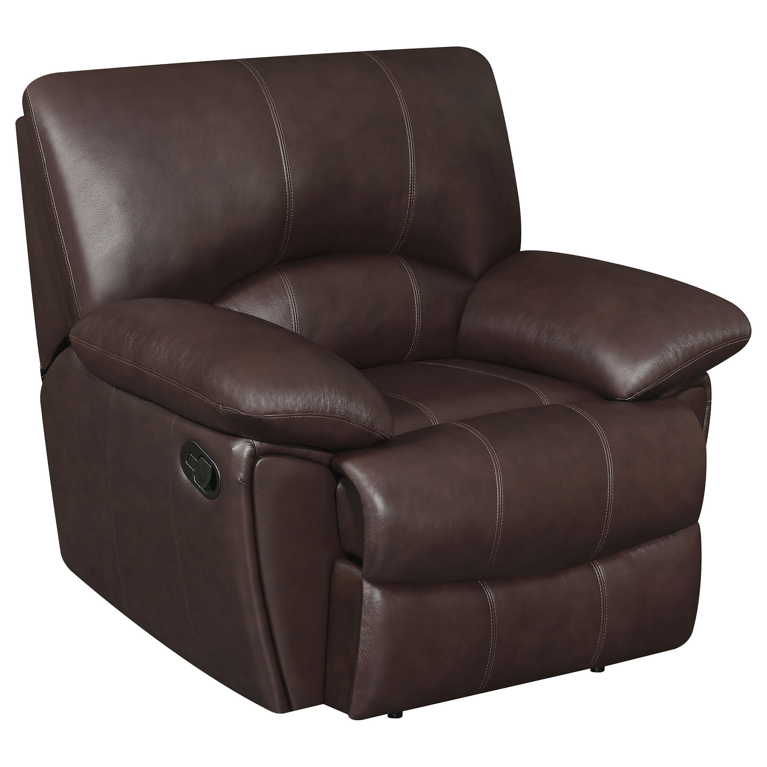 Clifford Upholstered Pillow Top Arm Living Room Set Chocolate Brown