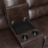Sofá seccional reclinable tapizado Brunson de 3 piezas, color marrón
