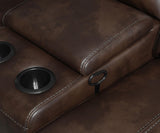 Sofá seccional reclinable tapizado Brunson de 3 piezas, color marrón