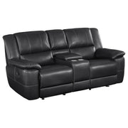 Lee Upholstered Padded Arm Glider Loveseat Black