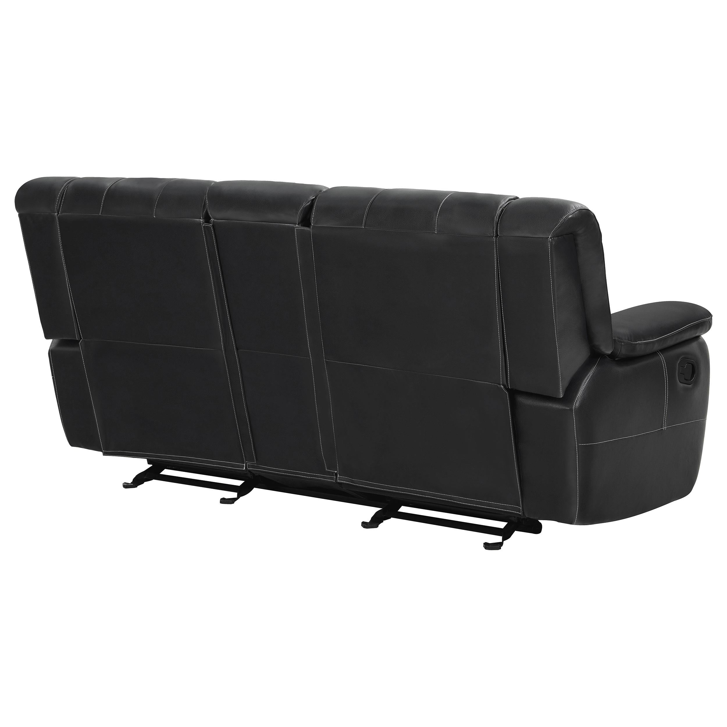 Lee Upholstered Padded Arm Glider Loveseat Black