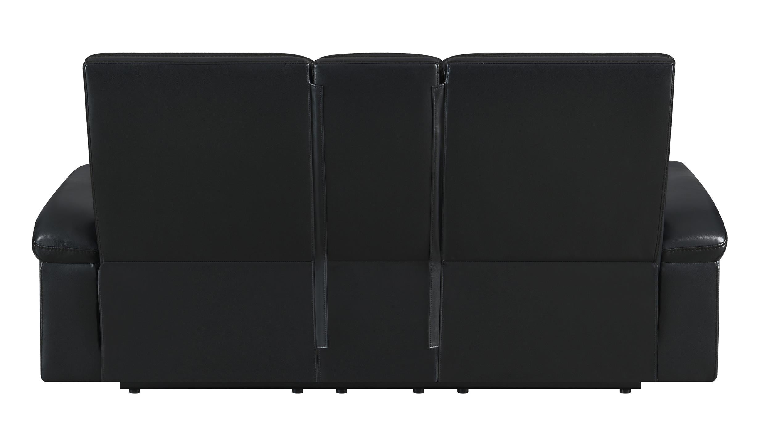 Dario Upholstered Channeled Back Motion Loveseat Black