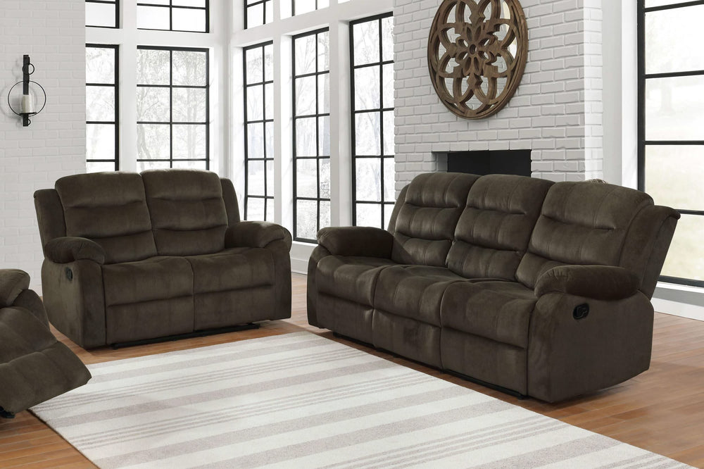 Conjunto de sofá reclinable tapizado de 2 piezas Rodman en marrón oliva