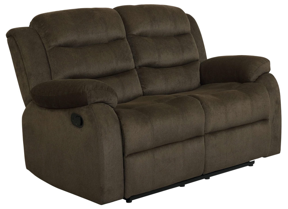 Conjunto de sofá reclinable tapizado de 2 piezas Rodman en marrón oliva