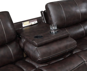 Willemse Motion Sofa with Drop-down Table Dark Brown