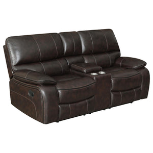 Loveseat Willemse Motion con consola marrón oscuro