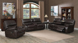 Loveseat Willemse Motion con consola marrón oscuro