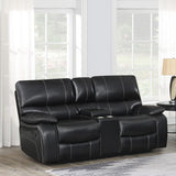 Loveseat Willemse Motion con consola, color negro