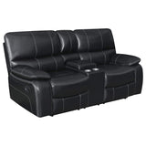 Loveseat Willemse Motion con consola, color negro