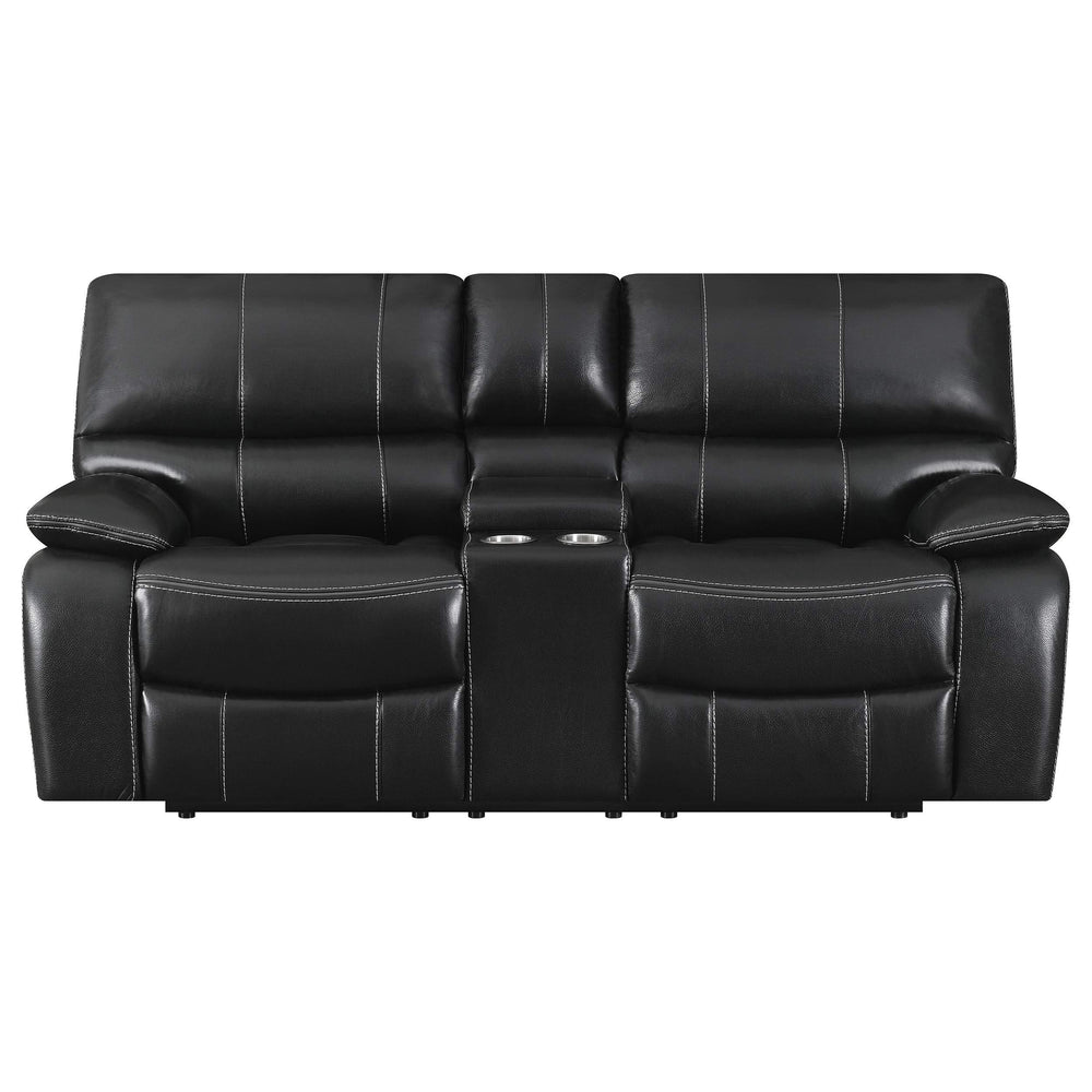 Loveseat Willemse Motion con consola, color negro