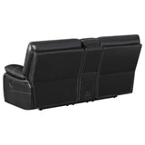 Loveseat Willemse Motion con consola, color negro