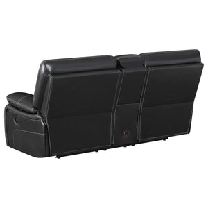 Loveseat Willemse Motion con consola, color negro