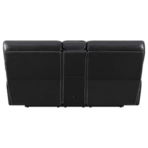Loveseat Willemse Motion con consola, color negro