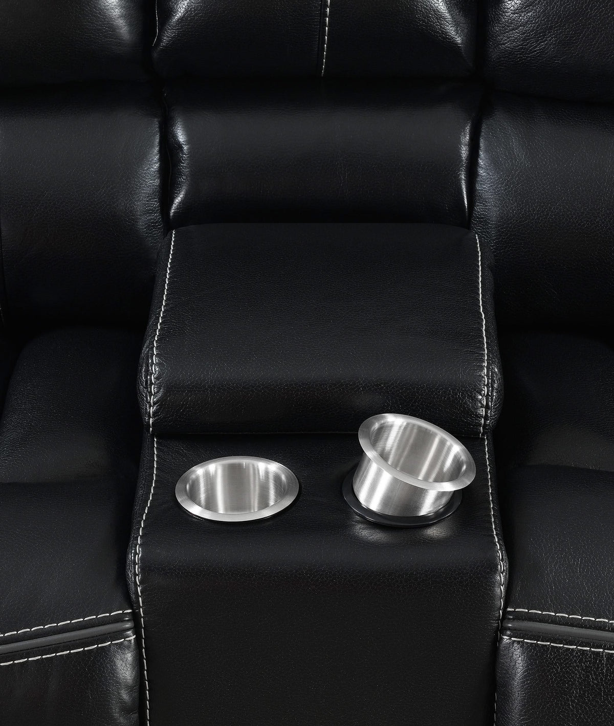 Loveseat Willemse Motion con consola, color negro