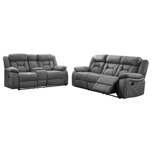 Conjunto de sofá reclinable móvil tapizado Higgins de 2 piezas, gris